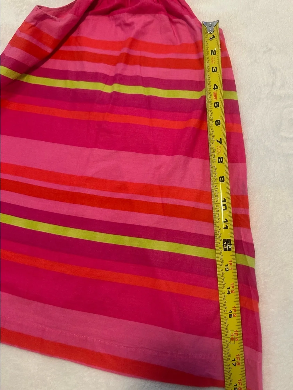 GAP Bright Pink Striped Halter Dress with Lime and Orange Accents